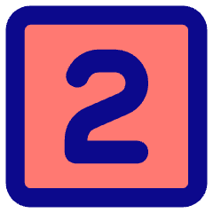 Number Two Square Icon from Core Pop Set