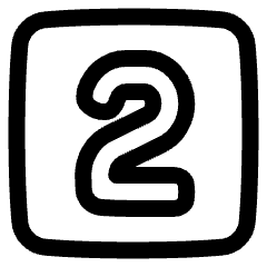 Number Two Square Icon from Plump Line Set