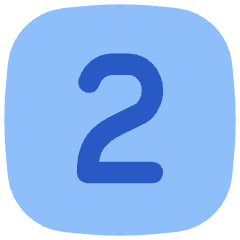 Number Two Square Icon from Flex Flat Set