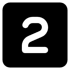 Number Two Square Icon from Core Solid Set