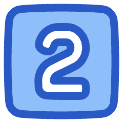Number Two Square Icon from Plump Duo Set