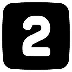 Number Two Square Icon from Plump Solid Set