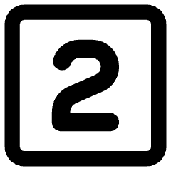 Number Two Square Icon from Core Remix Set