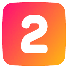 Number Two Square Icon from Plump Gradient Set