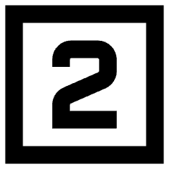 Number Two Square Icon from Sharp Remix Set