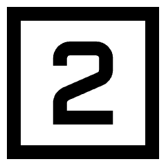 Number Two Square Icon from Sharp Line Set