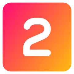 Number Two Square Icon from Core Gradient Set