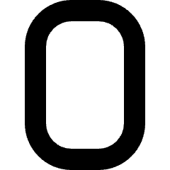 Number Zero Icon from Sharp Solid Set