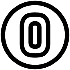 Number Zero Circle Icon from Plump Line Set