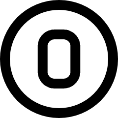 Number Zero Circle Icon from Sharp Line Set