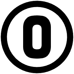 Number Zero Circle Icon from Plump Remix Set