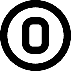 Number Zero Circle Icon from Sharp Remix Set