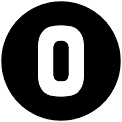 Number Zero Circle Icon from Plump Solid Set