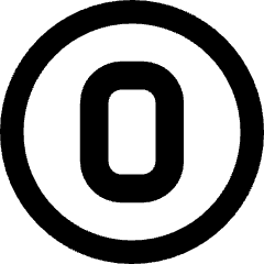 Number Zero Circle Icon from Core Remix Set