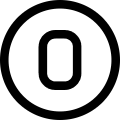 Number Zero Circle Icon from Core Line Set