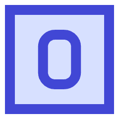 Number Zero Square Icon from Sharp Duo Set
