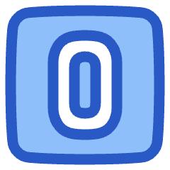 Number Zero Square Icon from Plump Duo Set