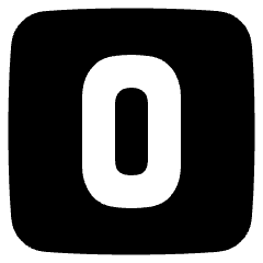 Number Zero Square Icon from Plump Solid Set