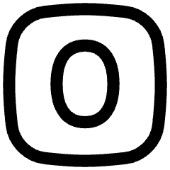 Number Zero Square Icon from Flex Line Set