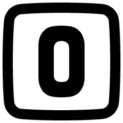 Number Zero Square Icon from Plump Remix Set