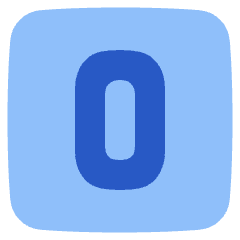 Number Zero Square Icon from Plump Flat Set