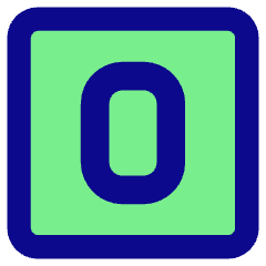 Number Zero Square Icon from Core Pop Set