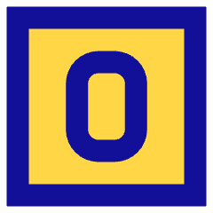 Number Zero Square Icon from Sharp Pop Set
