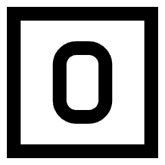 Number Zero Square Icon from Sharp Line Set