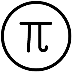 Pi Math Symbol Circle Icon from Ultimate Light Set