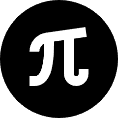 Pi Symbol Circle Icon from Sharp Solid Set