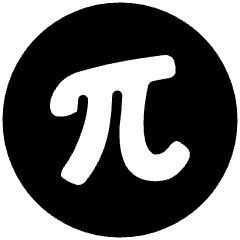 Pi Symbol Circle Icon from Plump Solid Set