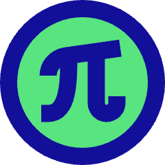 Pi Symbol Circle Icon from Sharp Pop Set