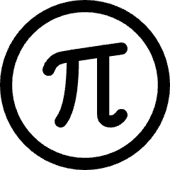 Pi Symbol Circle Icon from Core Line Set