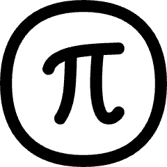 Pi Symbol Circle Icon from Flex Line Set