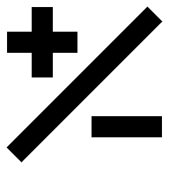 Plus Minus 1 Icon from Sharp Solid Set