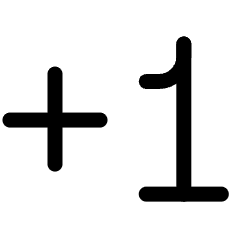 Plus One Increment Icon from Ultimate Regular Set