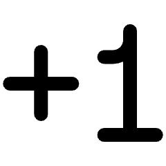 Plus One Increment Icon from Ultimate Bold Set