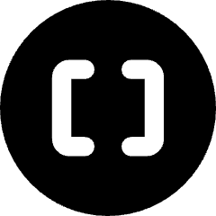 Square Brackets Circle Icon from Core Solid Set