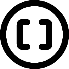 Square Brackets Circle Icon from Core Remix Set
