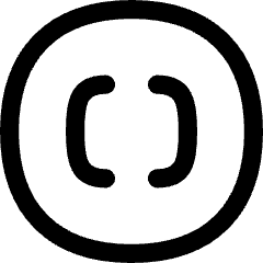 Square Brackets Circle Icon from Flex Line Set