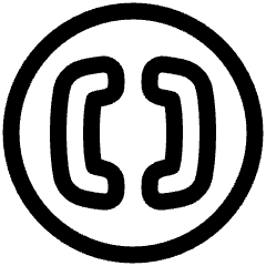 Square Brackets Circle Icon from Plump Line Set