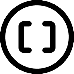 Square Brackets Circle Icon from Core Line Set