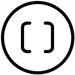 Square Brackets Circle Icon from Ultimate Light Set