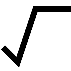 Square Root Sign Icon from Sharp Line Set