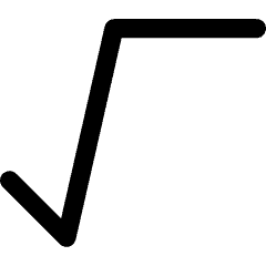 Square Root Sign Icon from Core Line Set