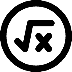 Square Root X Circle Icon from Core Remix Set