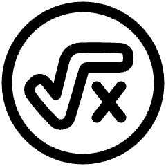 Square Root X Circle Icon from Plump Line Set