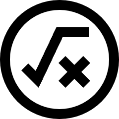 Square Root X Circle Icon from Sharp Line Set