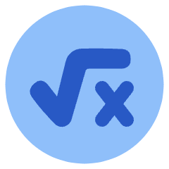 Square Root X Circle Icon from Plump Flat Set