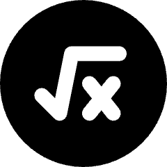 Square Root X Circle Icon from Core Solid Set